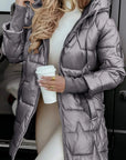 Lina | Long, warm quilted jacket with generous hood