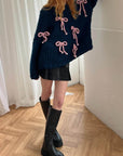 Exquisite Bow Crew Neck Loose Sweater