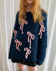 Exquisite Bow Crew Neck Loose Sweater