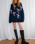 Exquisite Bow Crew Neck Loose Sweater
