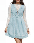 LAUREN™ – Vintage Inspired Sleeveless V Neck Mini Dress