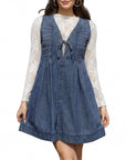LAUREN™ – Vintage Inspired Sleeveless V Neck Mini Dress