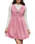 LAUREN™ – Vintage Inspired Sleeveless V Neck Mini Dress