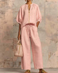 Alba | Two-piece set: Relaxed-fit shirt and wide-leg pants