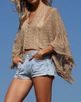 Natalia Fringe Crochet Sweaters Cover Up