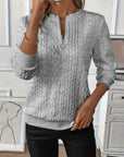 Elysha™ - Textured Quarter-Zip Pullover
