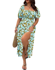 SERENE™ – Elegant Plus Size Tie Front Floral Dress