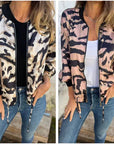 María - Zebra Print Zip-Up Bomber Jacket