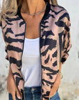María - Zebra Print Zip-Up Bomber Jacket