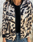 Maríssa -Maria - Zebra Print Zip-Up Bomber Jacket