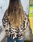 María - Zebra Print Zip-Up Bomber Jacket