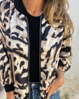 María - Zebra Print Zip-Up Bomber Jacket