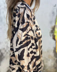 María - Zebra Print Zip-Up Bomber Jacket