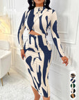 ARA™ - Colorblock Print Cut-Out Bodycon Dress for Spring & Fall