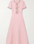 Aria™ | Bow with Crystal Embellished Midi Dress