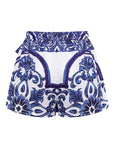 Sling Classic Majolica Series Pattern Print One Piece Swimsuit
