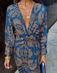Harper™ | Elegant dress with long sleeves and floral print