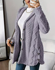 Paula™ - Plush Diamond-Patterned Hooded Cardigan