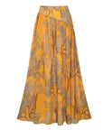 One Shoulder Yellow Printed Swimsuit Set