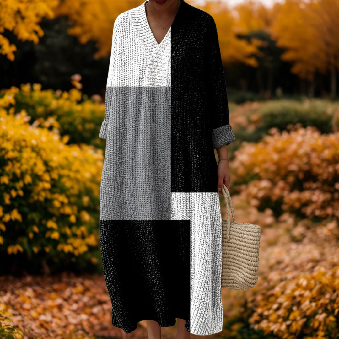 Janelle | Geometric Pattern Knitted Dress