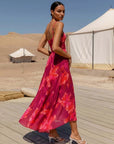 Sling Abstract Floral Print One Piece Swimsuit and Skirt