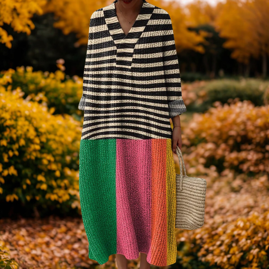 Athena | Geometric Pattern Knitted Dress