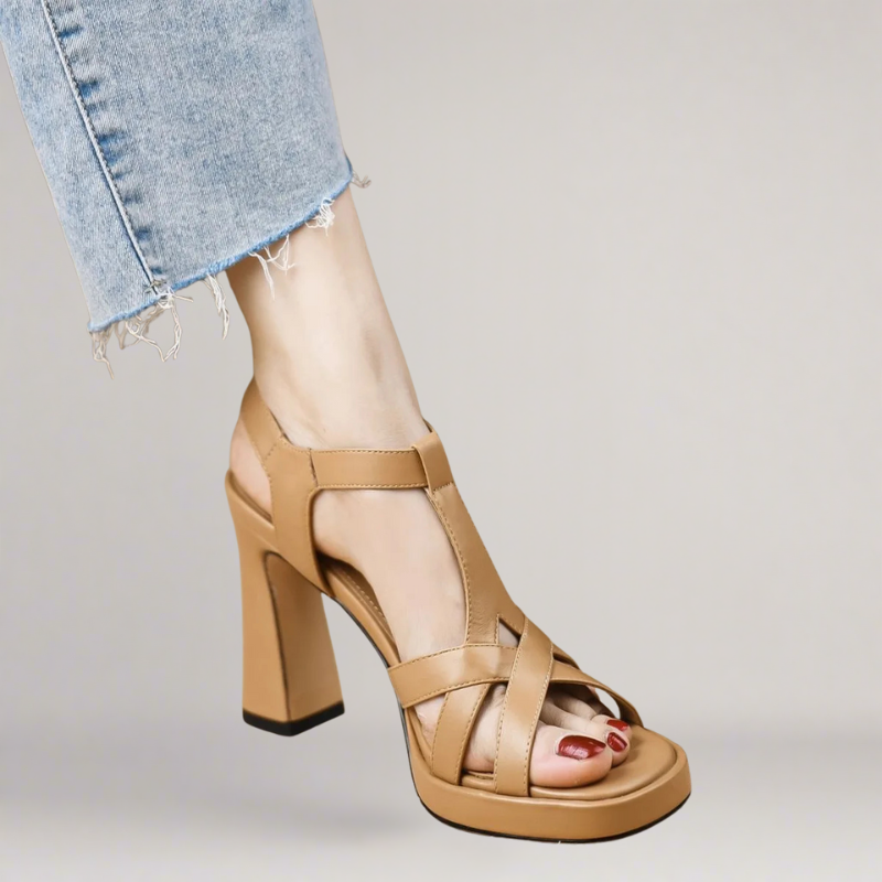 Yvette – Handmade Eco-Leather Sandal with High Heel