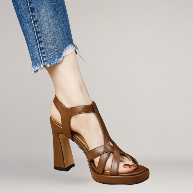 Yvette – Handmade Eco-Leather Sandal with High Heel