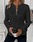 Elysha™ - Textured Quarter-Zip Pullover