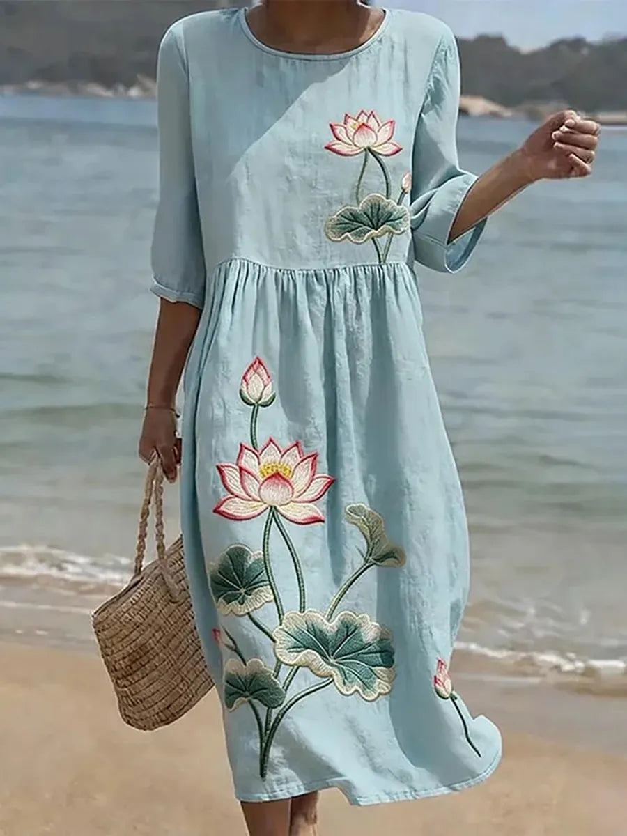 Sage™ | Everyday Comfort Dress With Floral Print