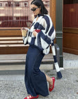 Cozy Stripe Sweater Cardigan