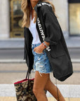 Solid Color Loose Casual Hooded Jacket