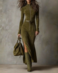 Alessia - long suede dress