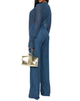 ROXELLA™ – Deep V Ruffle Bell-Bottom Set