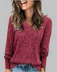 DERI™ - Comfy V-Neck Long Sleeve Top