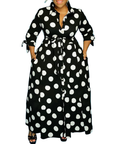 MARIE™ – Stylish Polka Dot Shirt Dress with Belt