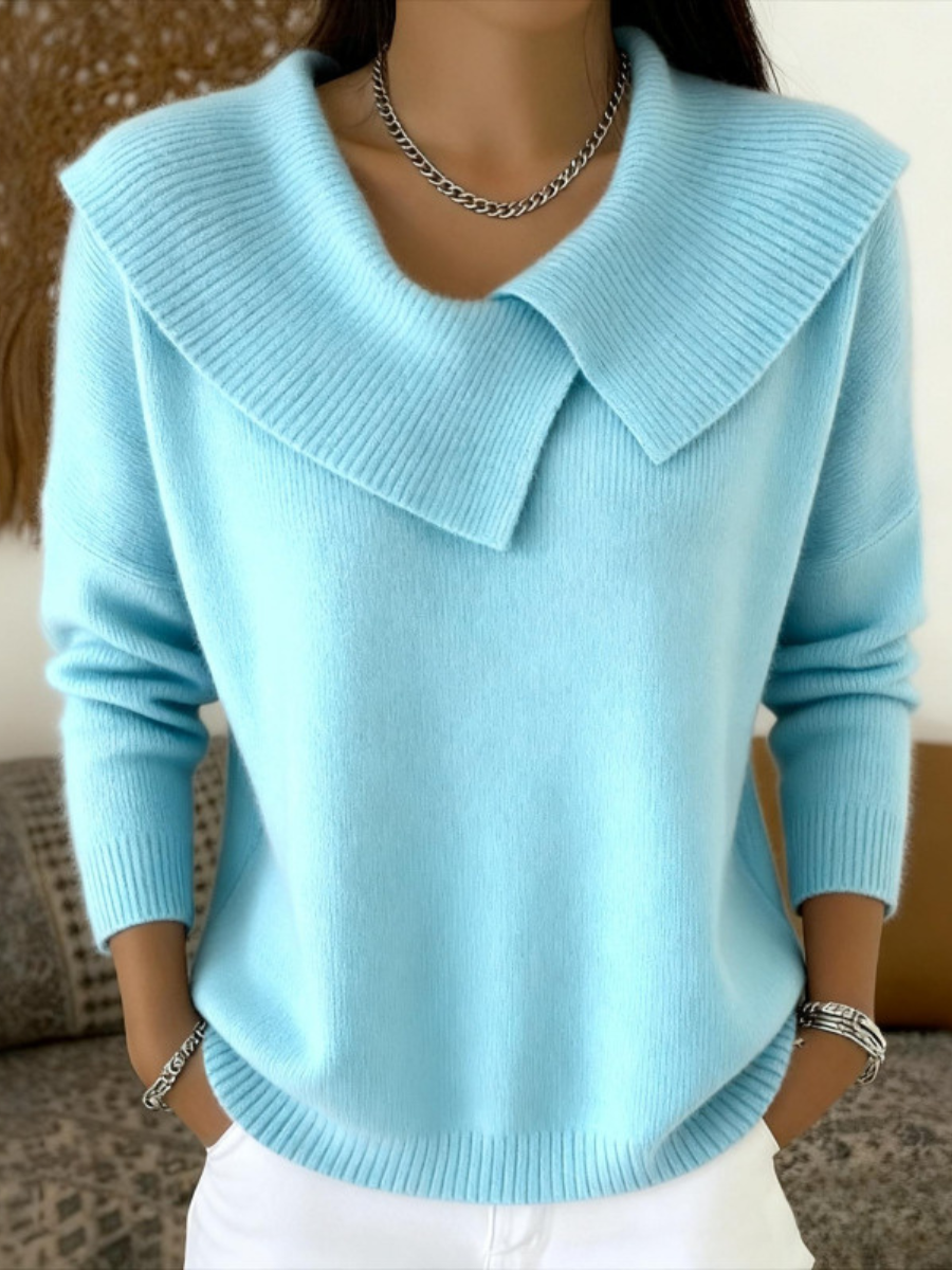 Lucia | Warm Knit Top with Soft Collar