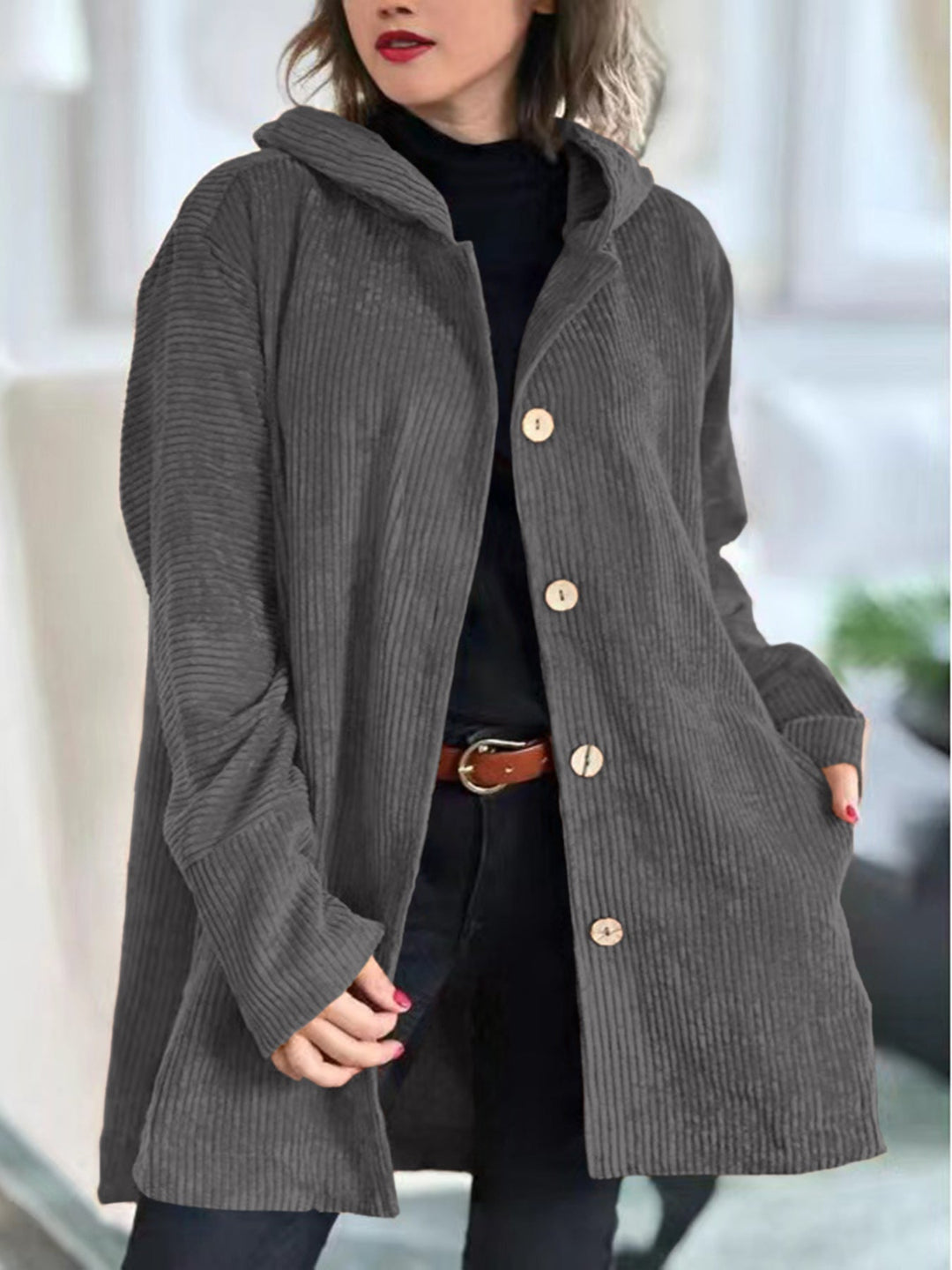 Cordia™ | Cozy Corduroy Hooded Jacket