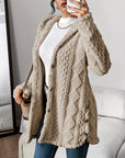 Paula™ - Plush Diamond-Patterned Hooded Cardigan