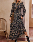 MOREN™ - Elegant Long Sleeve Floral Print A-Line Dress