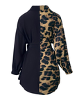 JODI™ – Elegant Asymmetrical Leopard Split Shirt Dress