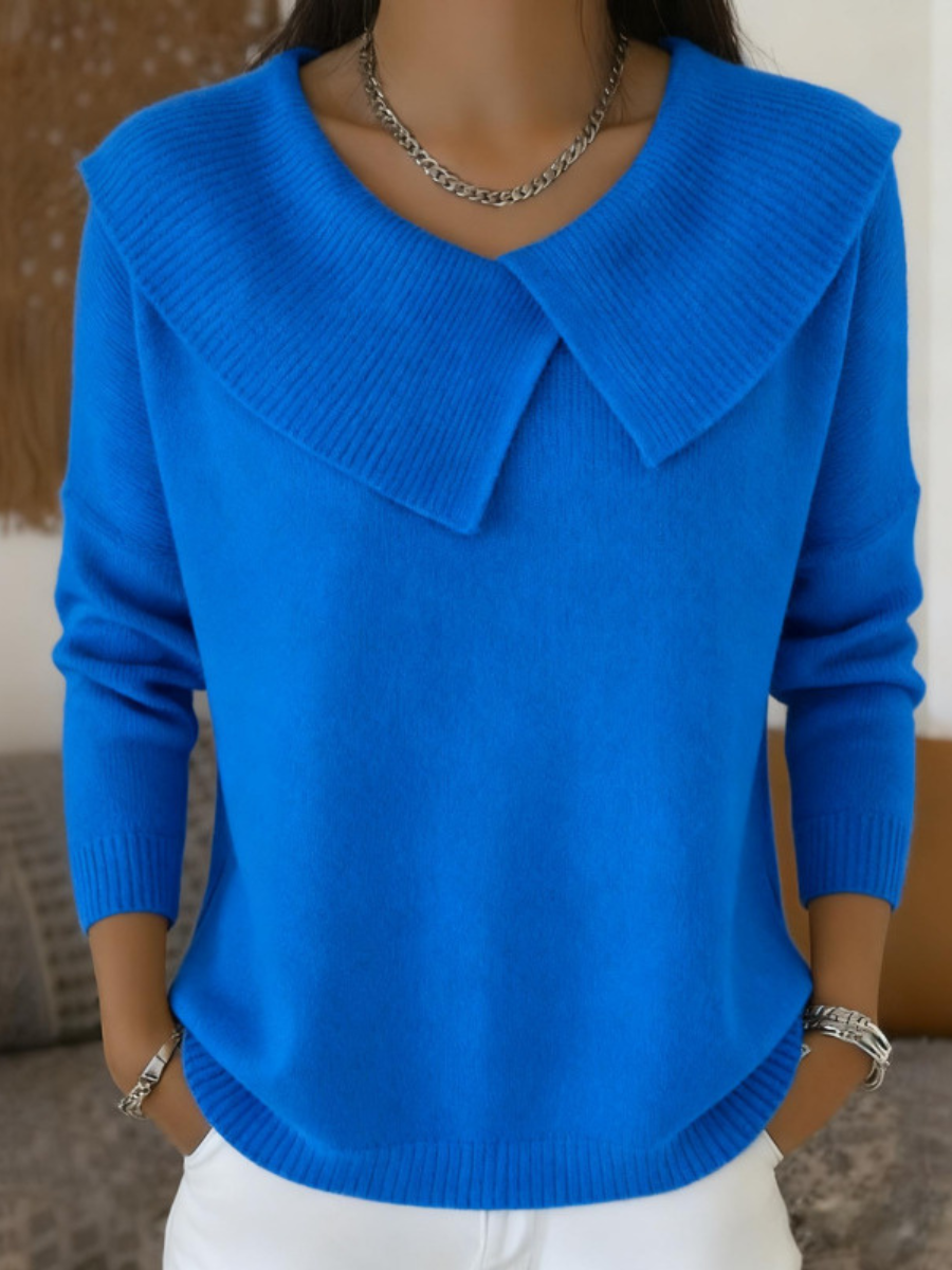 Lucia | Warm Knit Top with Soft Collar