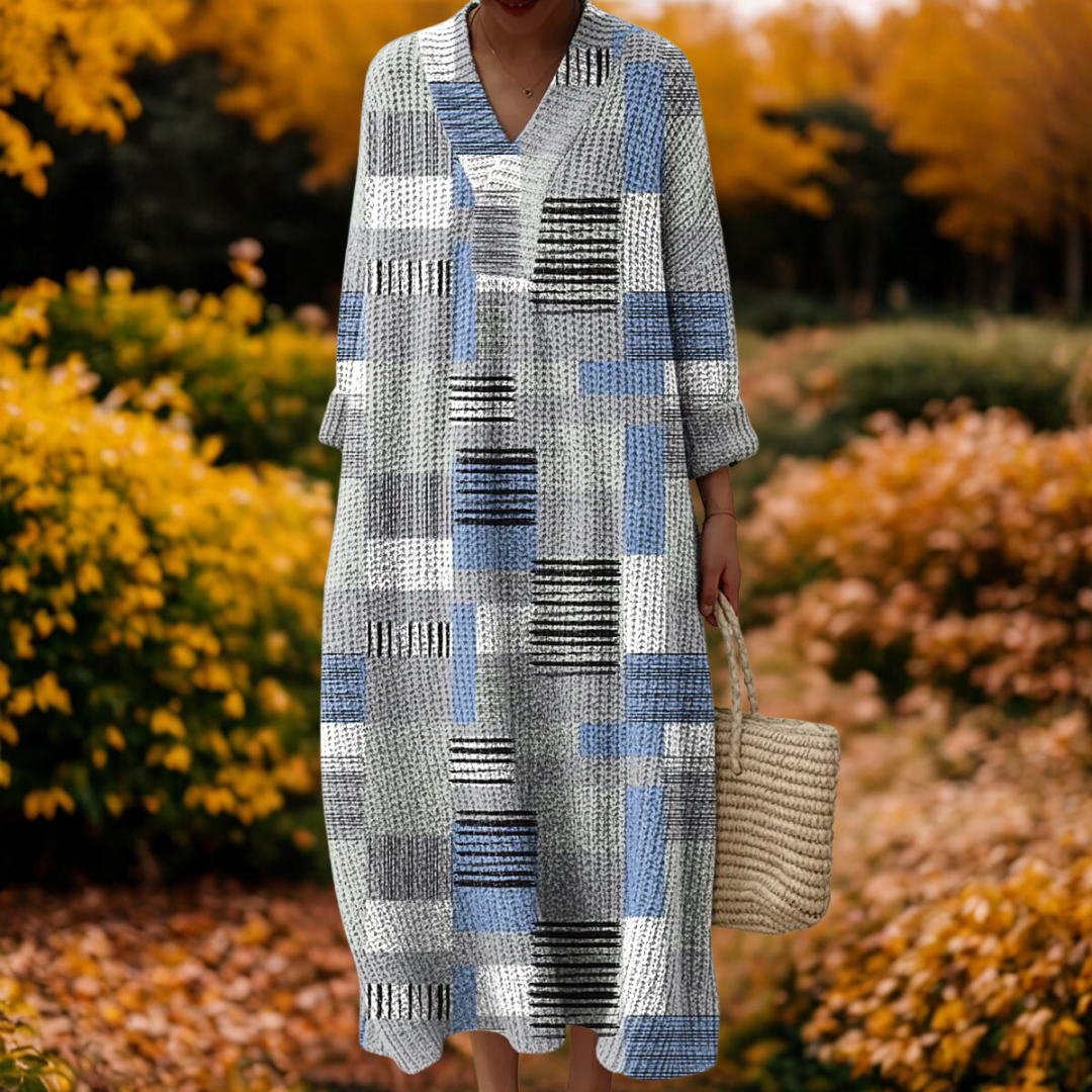 Marianne | Geometric Pattern Knitted Dress
