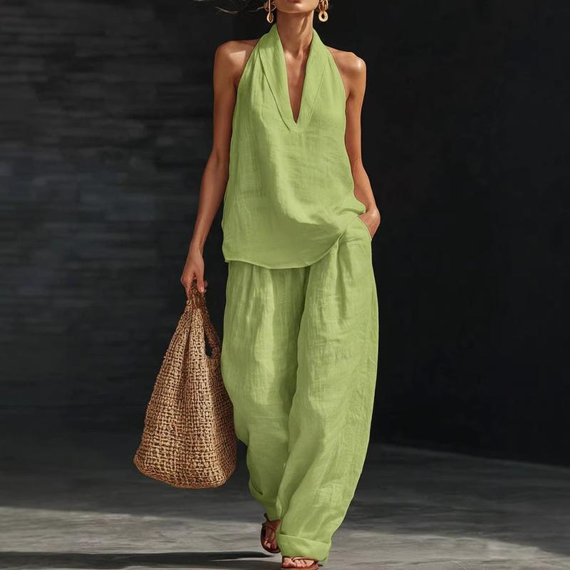 Ainhoa™| Two-piece set with a linen texture