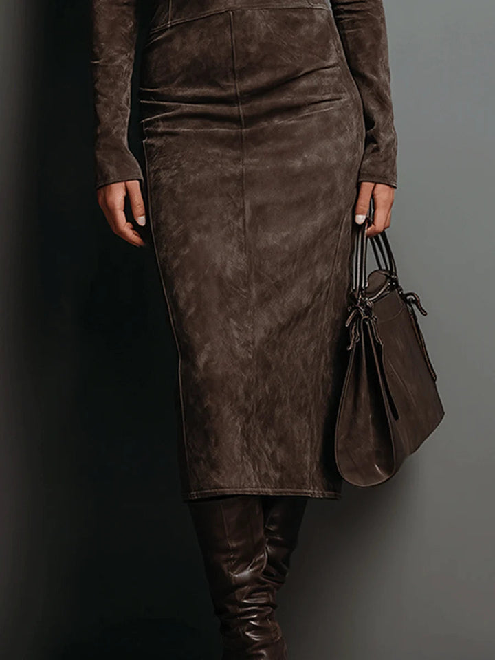 Frosina - suede midi dress