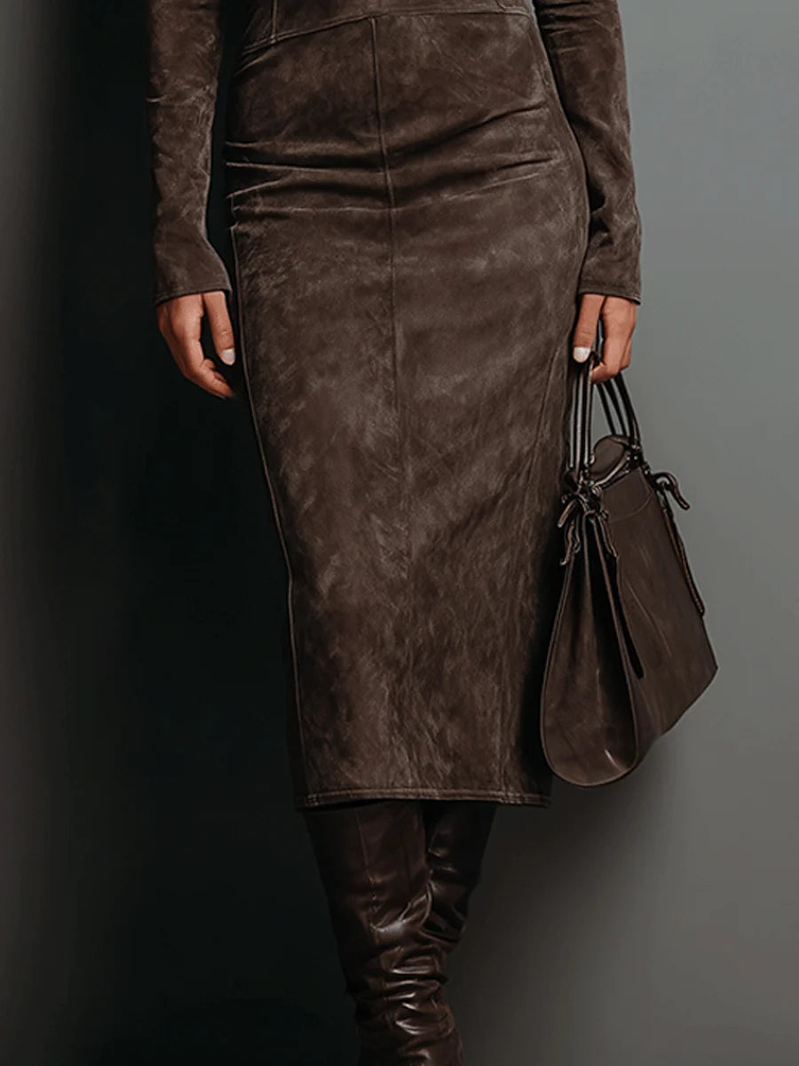 Frosina - suede midi dress