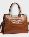 Olivia - Glossy Crocodile Pattern Handbag
