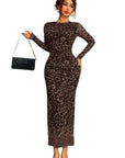 ALIANNA™ - Elegant Leopard Print Ruched Bodycon Dress for Parties