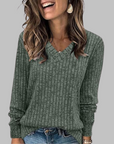 DERI™ - Comfy V-Neck Long Sleeve Top