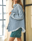 Super Pearl Girl Oversized Denim Shacket